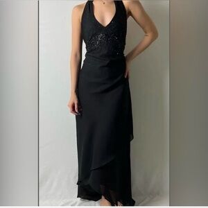 Nox Chic Black Backless Evening Gown women